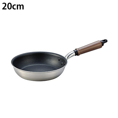 Plateado EM Frying Pan 20–26cm – Lightweight Stainless Steel & Aluminum 2-Layer Construction, Gas & IH Compatible　Made in Japan