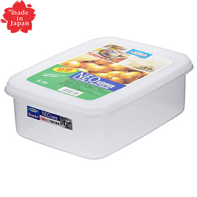 NEO Keeper Jumbo Food Storage Container M (22.7×30.6×H10.3cm / 5000ml) – Antibacterial, Made in Japan