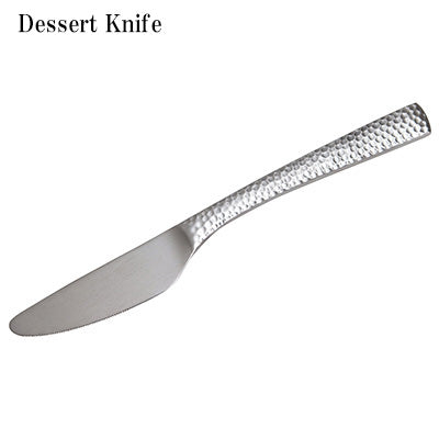 Takumi XM-7 Hammered Stainless Steel Dessert Knife, Fork Spoon Set of 3 – Made in Japan