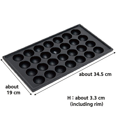 Cast Iron Takoyaki Pan – 28 Holes(Each: 3.6cm×2.4cm) Kodama Imono