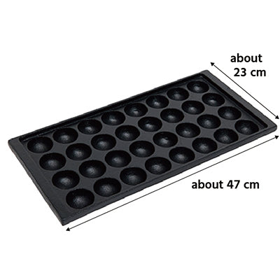 Cast Iron Takoyaki Pan – 32 Holes(Each: 4.8cm×2.5cm) for Large Takoyaki, Kodama Imono