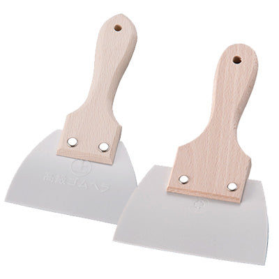 Hotei mark. wooden handle rubber spatula. short handle