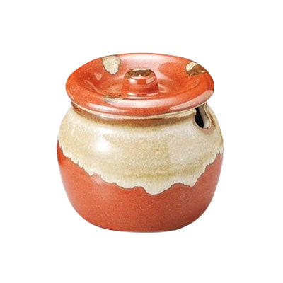 Porcelain Condiment Bowl with Red & White Glaze Φ6cm～